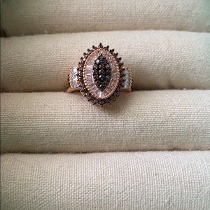 Brown and White CZ Ring